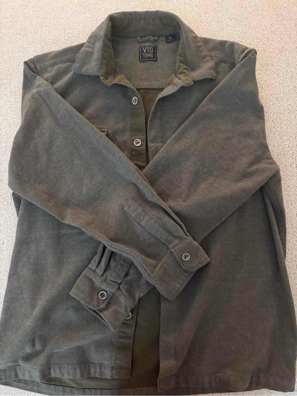 VTG 1946 Men's Olive Green Button-Up Jacket